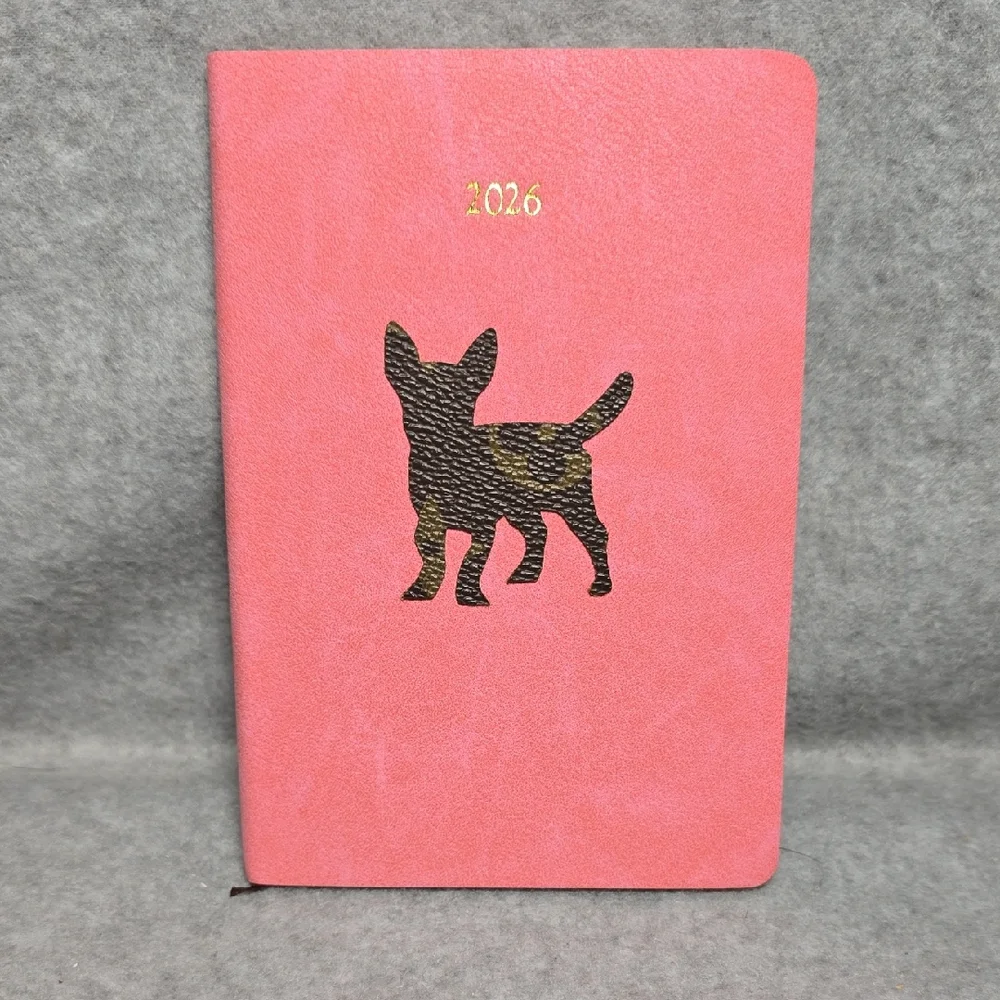 Pink Handmade Journal with Dog Silhouette